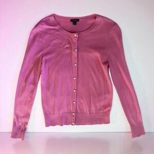 Ann Taylor | Pink Button-Up Cardigan | Size Small | Rayon, Nylon, & Wool Blend